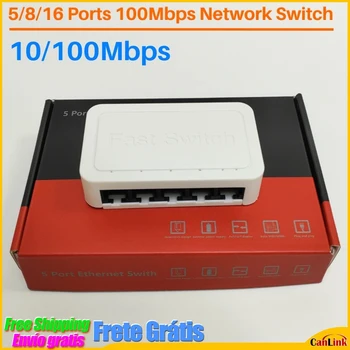 5/8/16 Портов 100 Мбит/с RJ45 Быстрый Сетевой Коммутатор Ethernet Smart Switch Концентратор С адаптером ЕС/США Мини Сетевой Коммутатор