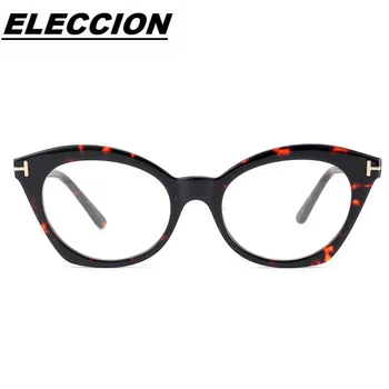 TOM TF5456 Брендовые очки с Кошачьим глазом, Оптическая Оправа для очков для женщин, Рецепт от Близорукости, Прозрачные Ацетатные оправы для очков