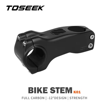TOSEEK K01 Стержень из Углеродного Волокна-12 Градусов Велосипедный Дорожный MTB Вынос Руля Горный Велосипед Детали Стержня Сверхлегкий Высокопрочный