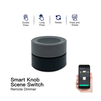Tuya ZigBee Smart Knob Switch Беспроводная Кнопка Переключения Сцены Контроллер Сценария Автоматизации на Батарейках Приложение Smart Life